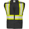Ironwear Standard Polyester Mesh Safety Vest w/ Zipper & Radio Clips (Black/2X-Large) 1287-BKZ-RD-2XL
